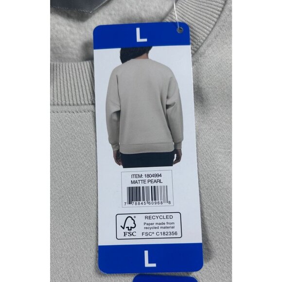 Tuff Athletics‎ Crewneck Sweatshirt Women's Large Beige Cotton/Polyester NEW - Picture 4 of 9